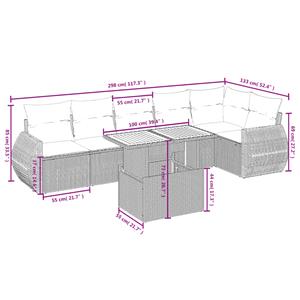 vidaXL 7-delige Loungeset met kussens poly rattan zwart