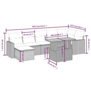 vidaXL 8-delige Loungeset met kussens poly rattan zwart