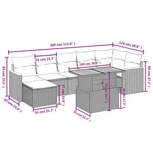 vidaXL 8-delige Loungeset met kussens poly rattan zwart