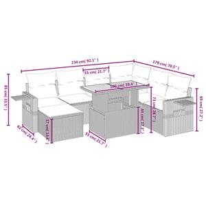 vidaXL 8-delige Loungeset met kussens poly rattan zwart