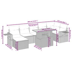 vidaXL 8-delige Loungeset met kussens poly rattan zwart