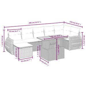 vidaXL 8-delige Loungeset met kussens poly rattan zwart