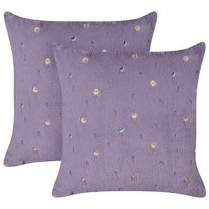 Beliani LAVATERA-Sierkussen set van 2-Violet-45 x 45 cm-Polyester