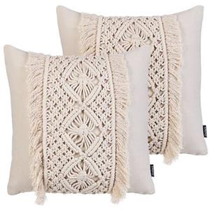 Beliani  KALAM - Sierkussen set van 2 - Beige - 45 x 45 cm - Katoen