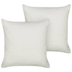 Beliani  LEUZEA - Sierkussen set van 2 - Wit - 45 x 45 cm - Bouclé