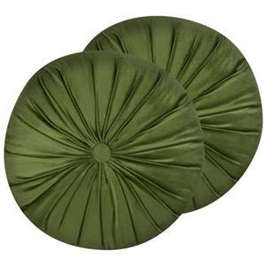 Beliani  BODAI - Sierkussen set van 2 - Groen - 38 cm - Fluweel