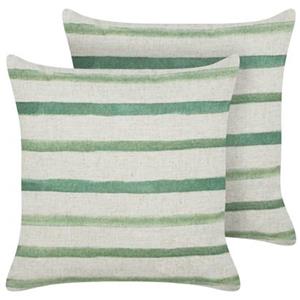 Beliani KAFRA-Sierkussen set van 2-Groen-45 x 45 cm-Polyester