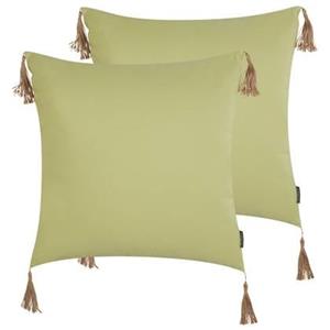 Beliani CHMISTAR-Sierkussen set van 2-Groen-45 x 45 cm-Polyester