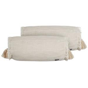 Beliani  NAHLEH - Sierkussen set van 2 - Beige - 20 x 50 cm - Katoen