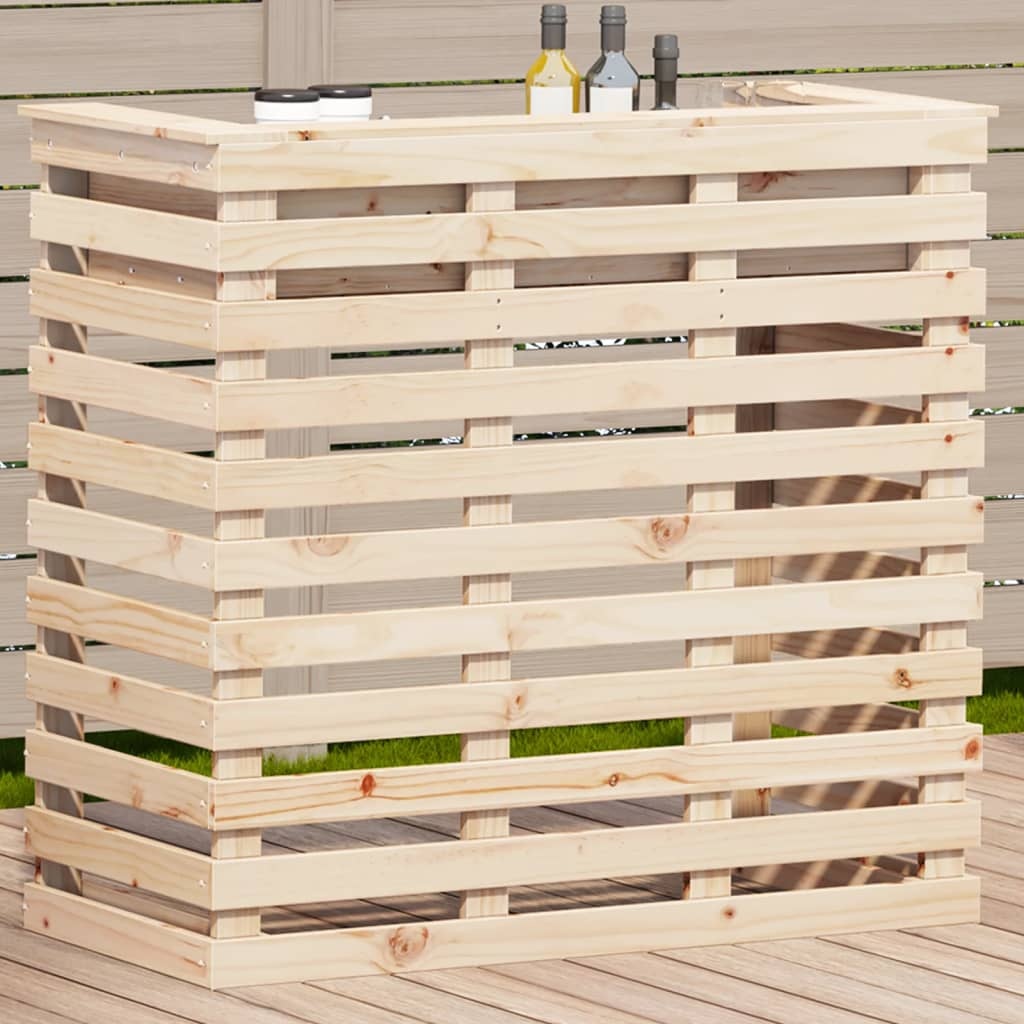 VidaXL Tuinbartafel 113,5x50x103 cm massief grenenhout
