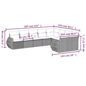 vidaXL 9-delige Loungeset met kussens poly rattan zwart