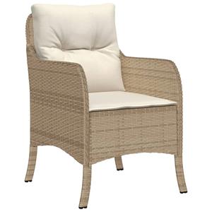 vidaXL 7-delige Tuinset met kussens poly rattan beige