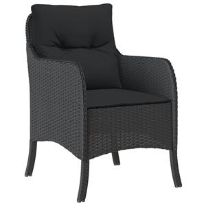 vidaXL 9-delige Tuinset poly rattan zwart