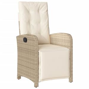 vidaXL 9-delige Tuinset met kussens poly rattan beige