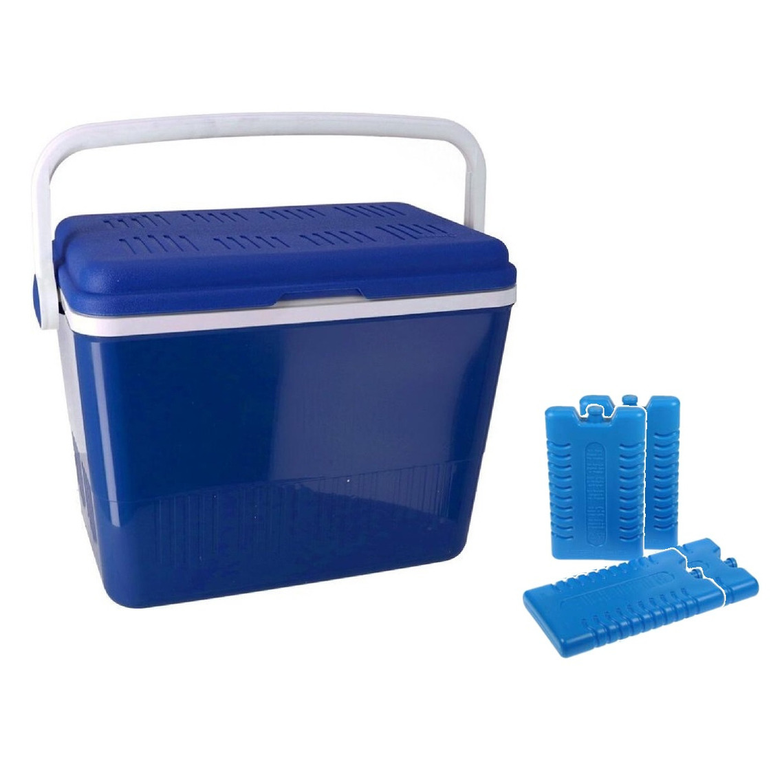 Shoppartners Koelbox 2-in-1 donkerblauw liter 35 x 55 x cm incl. 4 koelelementen -