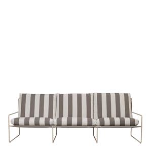 fermliving-collectie ferm LIVING-collectie Desert loungbank outdoor 3 zits Stripe Cashmere/Chocolate