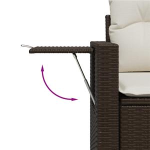 vidaXL 6-delige Loungeset met kussens poly rattan bruin