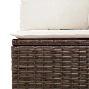 vidaXL 8-delige Loungeset met kussens poly rattan bruin