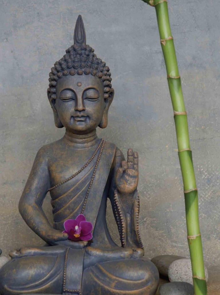 Customize-it Boeddha bamboe 50x70cm Tuinschilderij - 