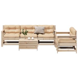 vidaXL 6-delige Loungeset met kussens massief grenenhout