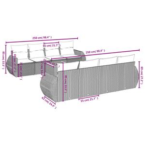 vidaXL 9-delige Loungeset met kussens poly rattan zwart