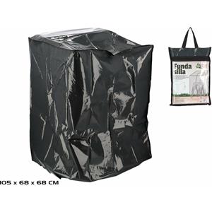 Gerimport afdekhoes/beschermhoes voor tuinstoelen/barbecue - 1x - zwart - 105 x 68 x 68 cm -