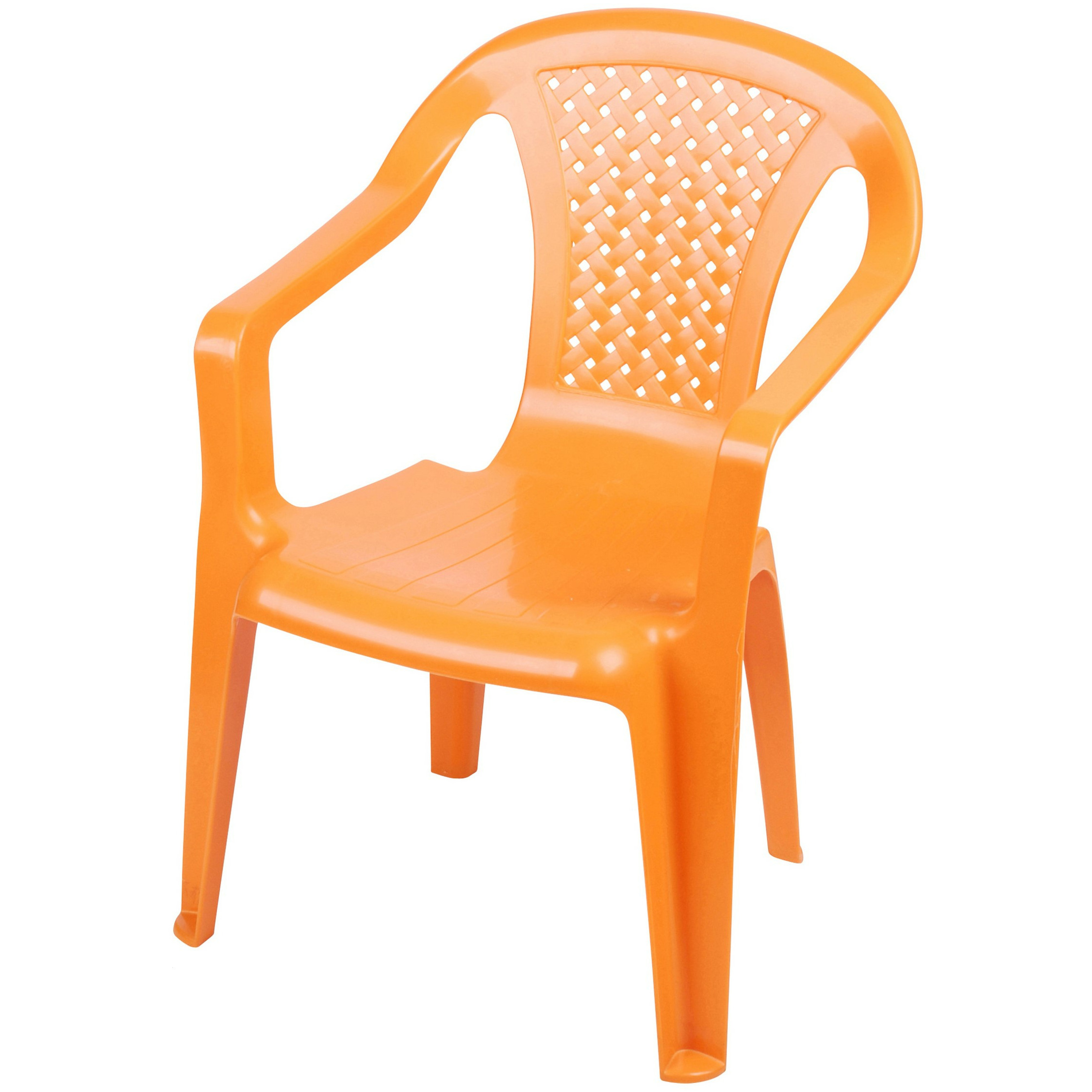 Sunnydays Kinderstoel - oranje - kunststof - buiten/binnen - L37 x B35 x H52 cm -