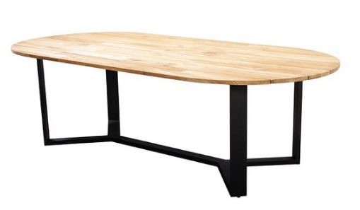 Yoi Kaihou table 260x122cm. oval alu black/teak - 