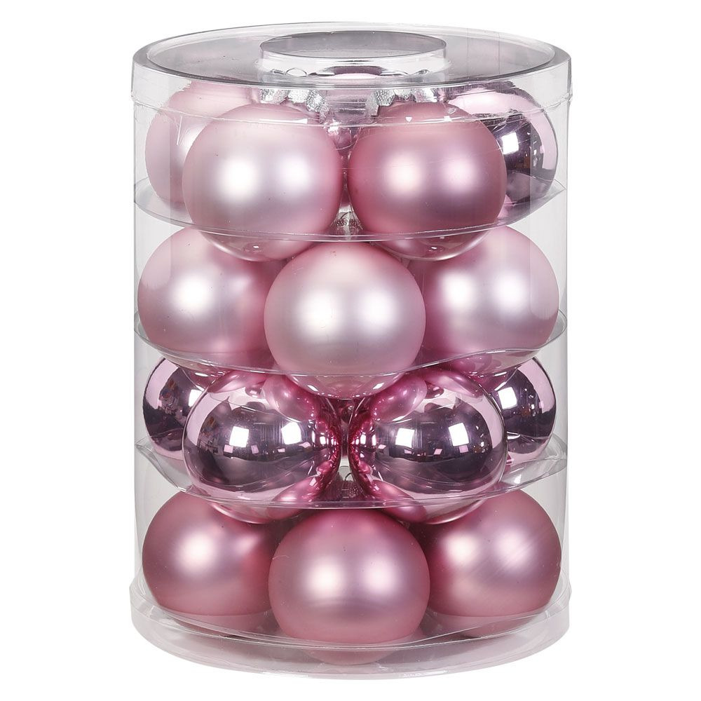 Christmas goods Inge Goods kerstballen - 20x st - roze mix - 6 cm - glas -