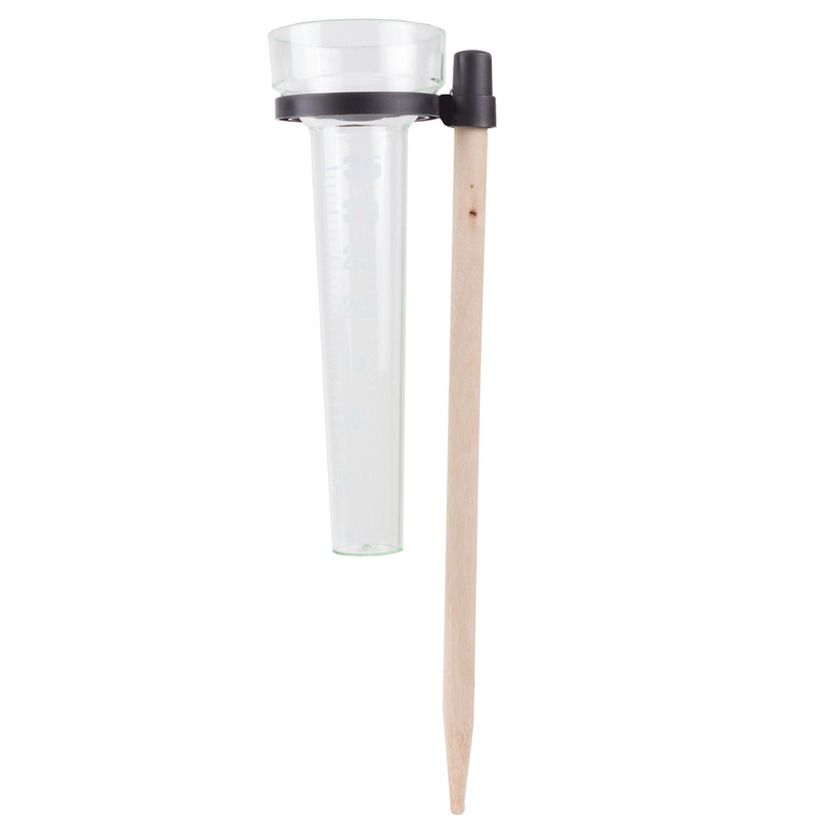 Benson Regenmeter/neerslagmeter glas op een stok kunststof/hout cm -