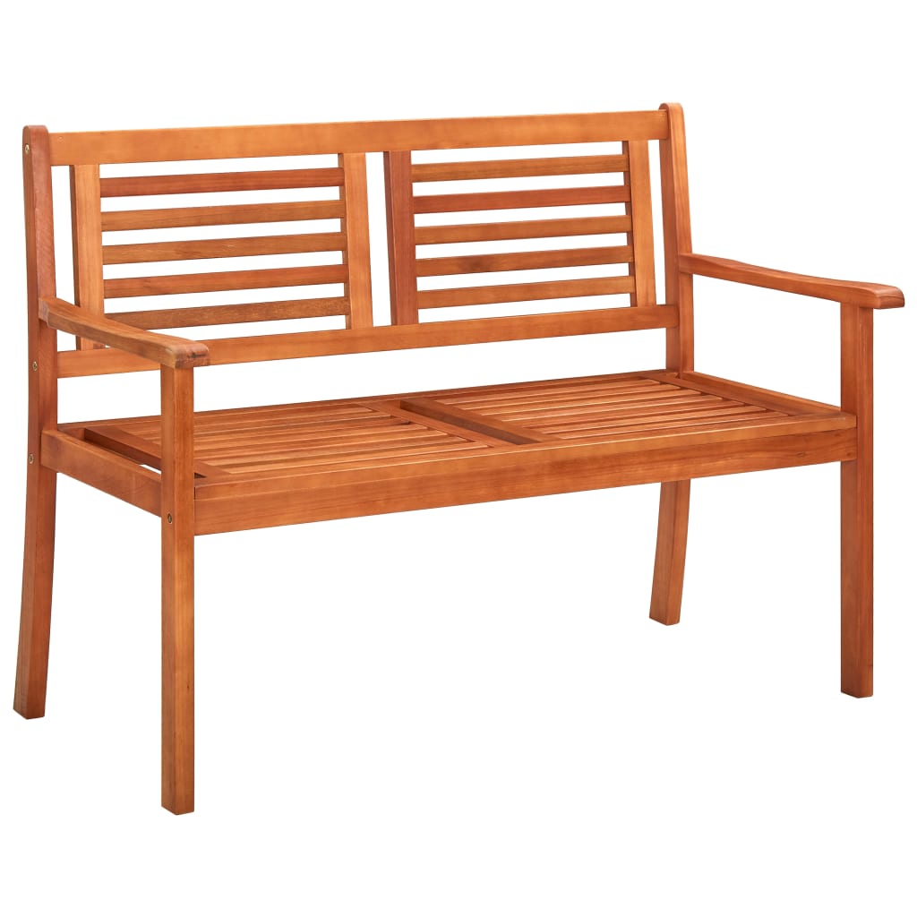 Bonnevie - 2-Sitzer-Gartenbank mit Auflage 120 cm Massivholz Eukalyptus vidaXL45830