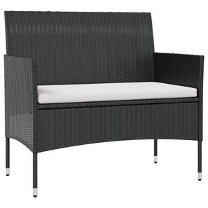 vidaXL 8-delige Loungeset met kussens poly rattan zwart