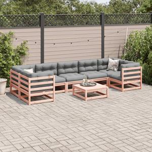 vidaXL 8-delige Loungeset met kussens massief douglas vurenhout