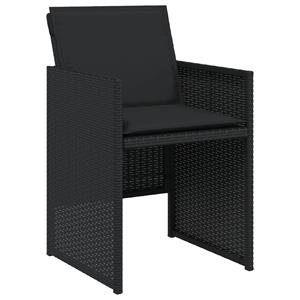 vidaXL Tuinstoelen 4 st met kussens poly rattan zwart