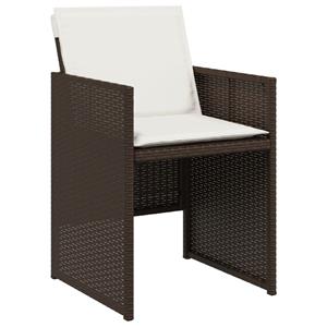 vidaXL Tuinstoelen 4 st met kussens poly rattan bruin