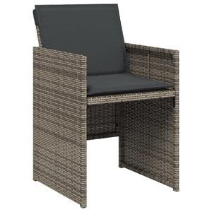 vidaXL Tuinstoelen 4 st met kussens poly rattan grijs