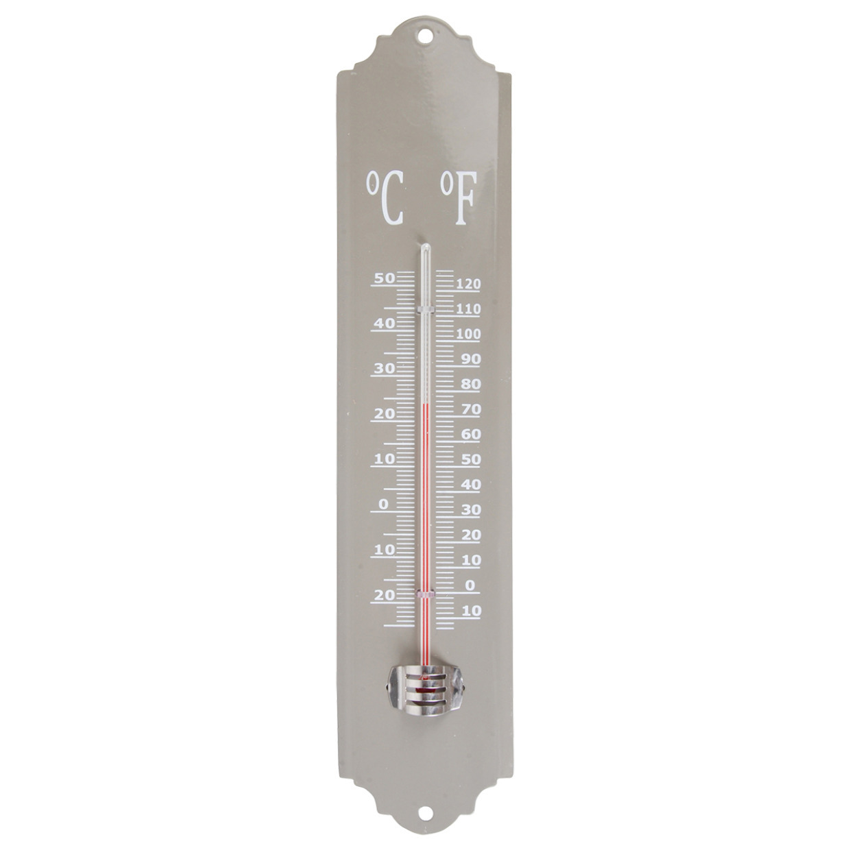 Esschert Design thermometer - voor binnen en buiten - beton grijs - 30 x 7 cm - Celsius/fahrenheit -