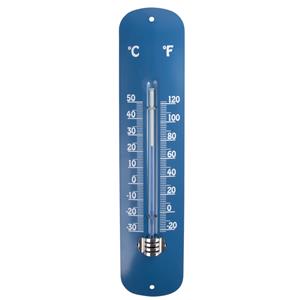 Esschert Design thermometer - voor binnen en buiten - denimblauw - 30 x 7 cm - Celsius/fahrenheit -