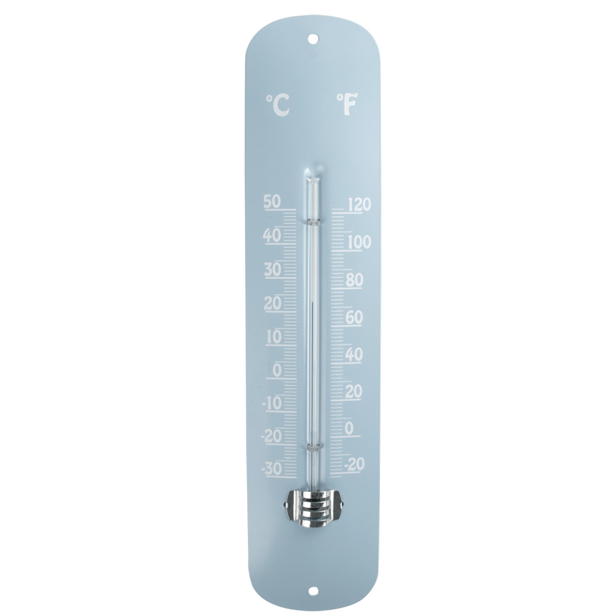 Esschert Design thermometer - voor binnen en buiten - ijsblauw - 30 x 7 cm - Celsius/fahrenheit -