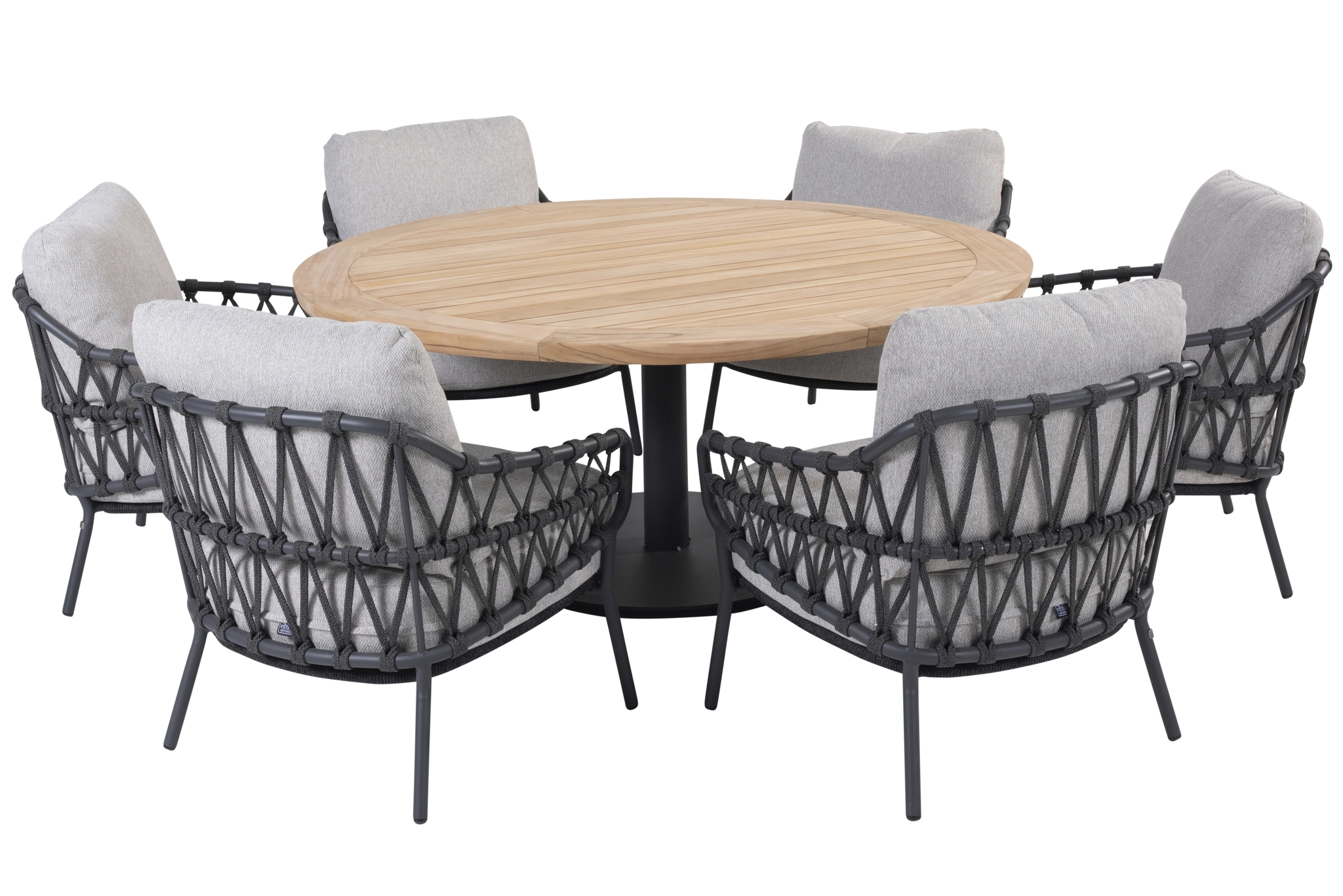 4 Seasons Outdoor Saba tafel Ø160x69cm met 6 Calpi stoelen