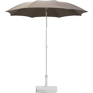 Parasol, rond ontwerp, Ø 2000 mm, frame wit, taupe