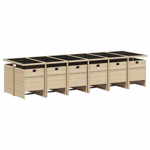 vidaXL 13-delige Tuinset met kussens poly rattan beige