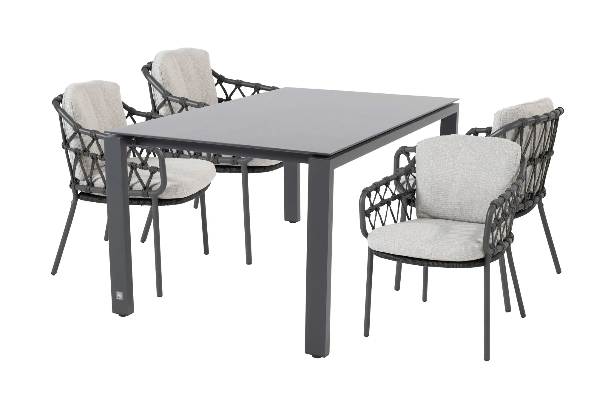 4 Seasons Outdoor Goa tafel HPL 160x95 cm met 4 Calpi stoelen
