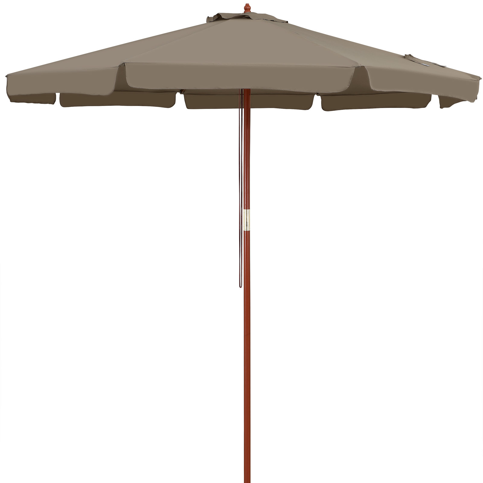 Kingsleeve Parasol Taupe Hout 330cm UV Bescherming 50+
