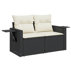 vidaXL 8-delige Loungeset met kussens poly rattan zwart