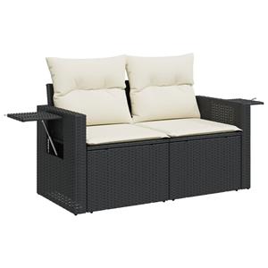 vidaXL 11-delige Loungeset met kussens poly rattan zwart