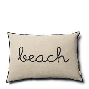 Rivièra Maison Riviera Maison Kussenhoes Beige met tekst 65x45 - Beach sierkussen