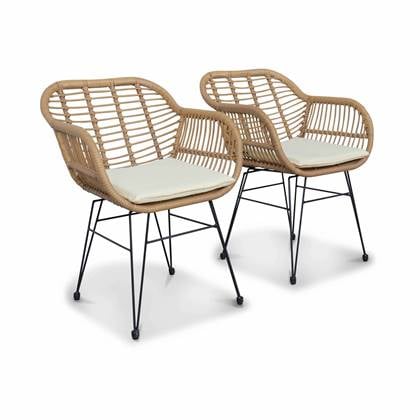 Sweeek  Set stoelen met bamboe-effect