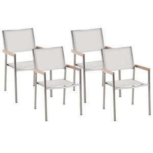 Beliani  GROSSETO - Tuinstoel set van 4 - Wit - Polyester