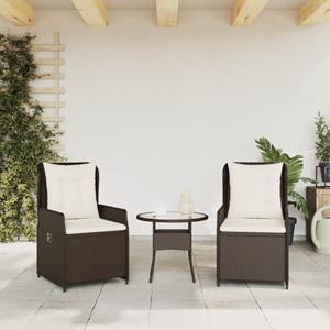 vidaXL Tuinstoelen 2 st verstelbaar poly rattan bruin